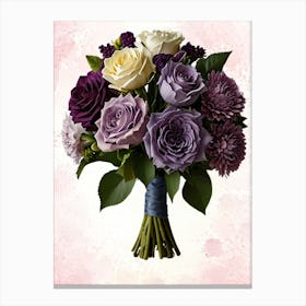 Bouquet Of Purple Roses Canvas Print