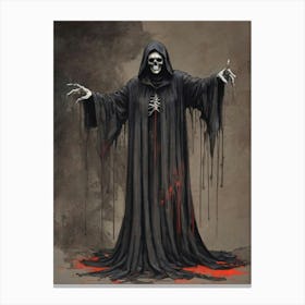 Dance With Death Skeleton Painting (87) Canvas Print