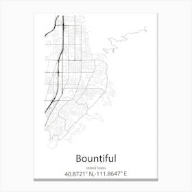 Bountiful,United States Minimalist Map Canvas Print