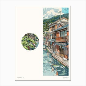 Otaru Japan 2 Cut Out Travel Poster Canvas Print