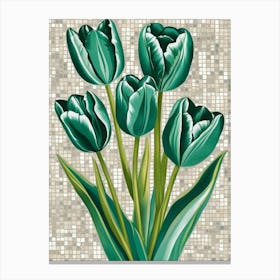 Green Tulips 3 Canvas Print