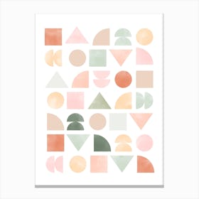 Pastel Geometric Shapes Canvas Print
