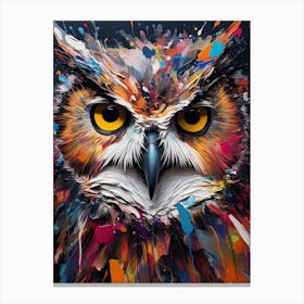 Paint Splatter Owl Canvas Print