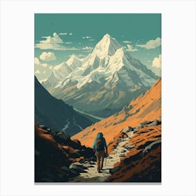 Great Himalaya Trail Nepal 2 Hiking Trail Landscape Canvas Print