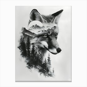 Wolf In The Forest 10 Canvas Print