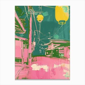 Otaru Japan Duotone Silkscreen 1 Canvas Print