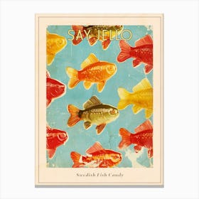 Swedish Fish Candy Sweets Retro Collage 1 Poster Canvas Print