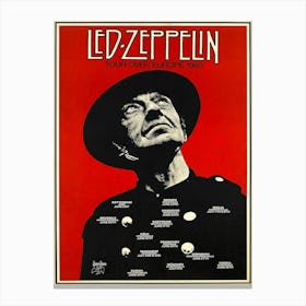 Led Zeppelin Tour Over Europe 1980 Poster Canvas Print