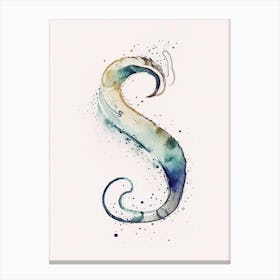 S  Letter, Alphabet Minimalist Watercolour Ii Canvas Print