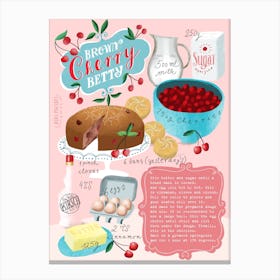 Brown Cherry Betty Recipe Canvas Print