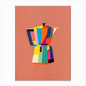 Italian Coffee Maker Colourful Illustration Canvas Print
