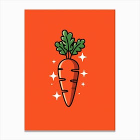 Carrot On Orange Background Stampe su tela