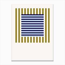 Stripes Pattern Poster Green & Blue Canvas Print