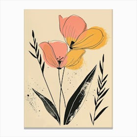 Anchorage Flower Market Boho Minimalist Style 1 Canvas Print