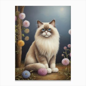 RagdollCat In The Garden Canvas Print