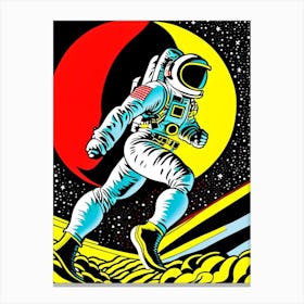 Astronaut Doing Moon Walk Comic 1 Canvas Print