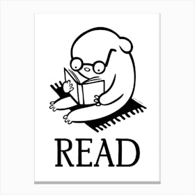 Bibliobear Reading Bear, Read Books for Kids Rooms Nurseries Libraries Canvas Print