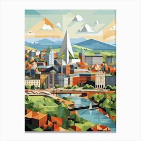 Glasgow, United Kingdom, Geometric Illustration 1 Canvas Print