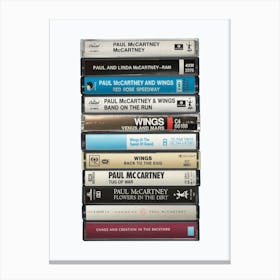 Paul McCartney - Music Poster - Albums on Cassette Print Canvas Print