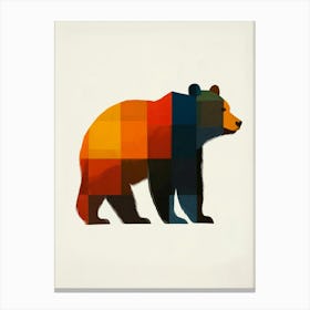 Bear - Abstract Art Canvas Print