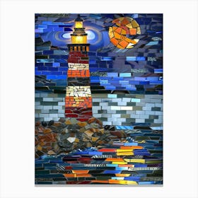 Lighthouse At Night 9 Canvas Print