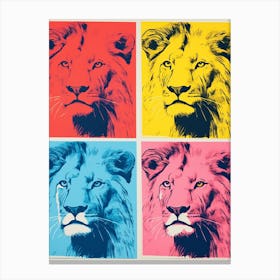 Lion Pop Art Colour Burst 2 Canvas Print