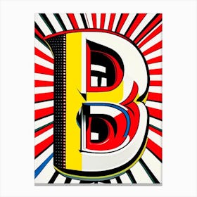 B, Letter, Alphabet Comic 3 Canvas Print