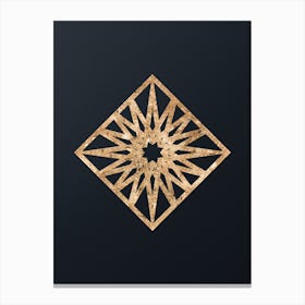 Abstract Geometric Gold Glyph on Dark Teal n.0172 Canvas Print