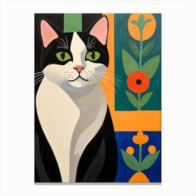 Cat With Flowers 7 Canvas Print