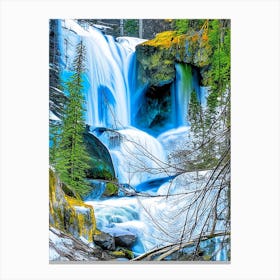 Icicle Creek Falls, United States Nat Viga Style Canvas Print