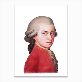 Amadeus Mozart Watercolor Portrait Canvas Print