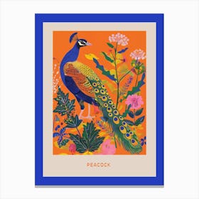 Spring Birds Poster Peacock 5 Canvas Print