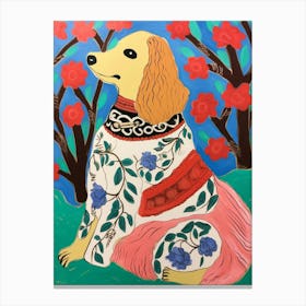 Maximalist Animal Painting Dog 2 Canvas Print