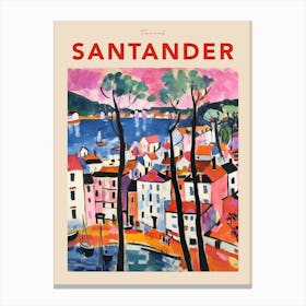 Santander Spain 5 Fauvist Travel Poster Canvas Print