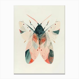 Colourful Insect Illustration Leafhopper 9 Canvas Print