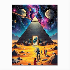 Phantasy Planet With Pyramid Canvas Print