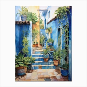 Blue House In Morocco 2 Canvas Print