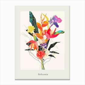 Heliconia 2 Collage Flower Bouquet Poster Canvas Print