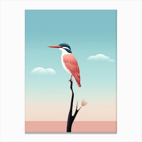 Minimalist Kingfisher 2 Illustration Canvas Print