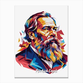 Friedrich Engels 03 Portrait WPAP Pop Art Canvas Print