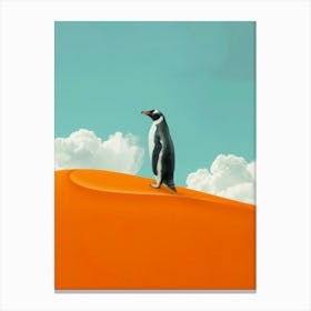 Penguin In The Desert 6 Canvas Print