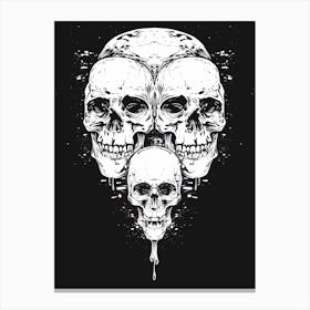 Skulls black and white Canvas Print