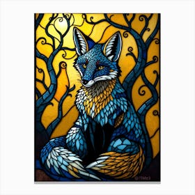 Stained Glass Fox 1 Canvas Print