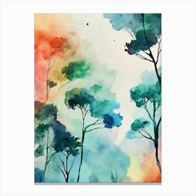 Watercolor Trees Canvas Print