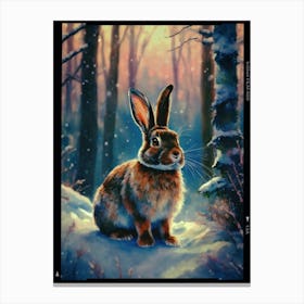 Rabbit In The Snow Canvas Print