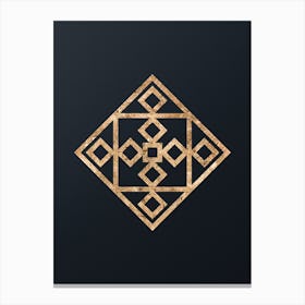 Abstract Geometric Gold Glyph on Dark Teal n.0135 Canvas Print