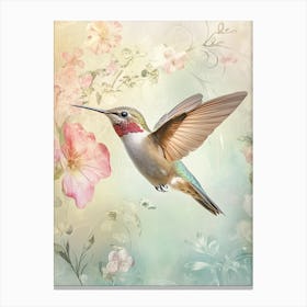 Hummingbird 2. Pastel and watercolor style. Canvas Print