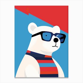 Little Polar Bear 1 Wearing Sunglasses Canvas Print