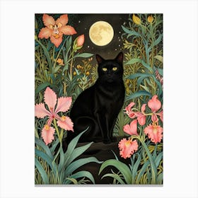 William Morris Cat In The Garden 4 Canvas Print