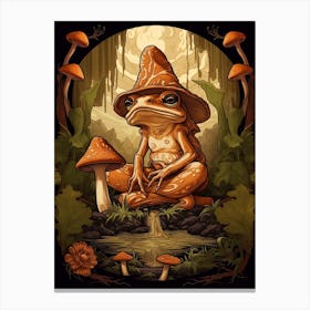 Wood Frog On A Throne Storybook Style 9 Canvas Print